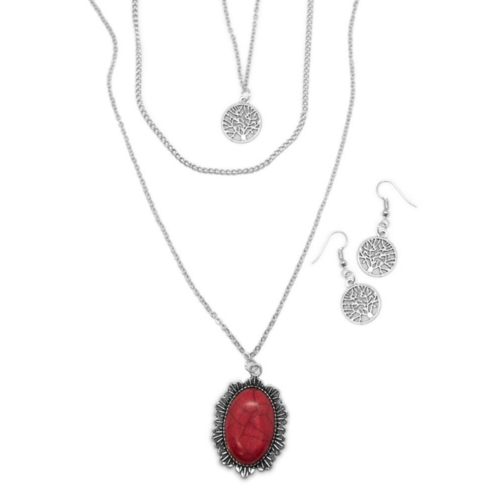 Necklace - We Have Chemis TREE Red Stone